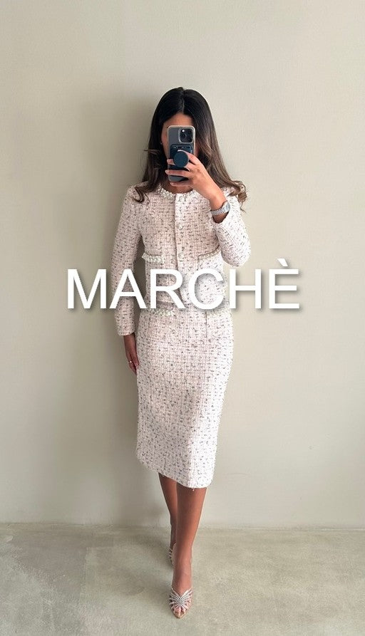 PEARL TWEED LONG SLEEVE + SKIRT