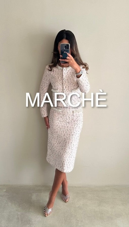 PEARL TWEED LONG SLEEVE + SKIRT