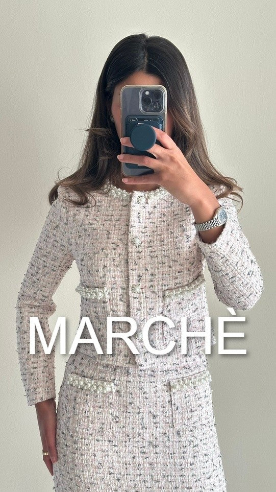 PEARL TWEED LONG SLEEVE + SKIRT
