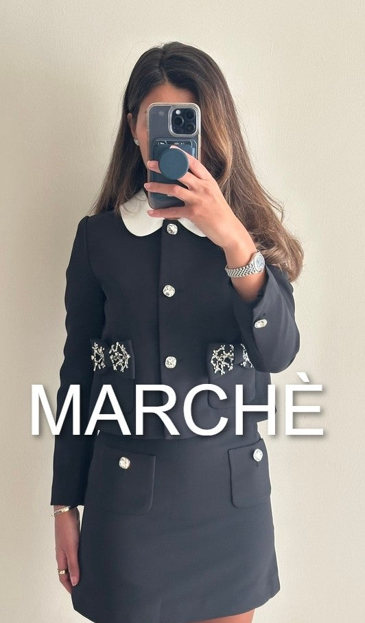 BUTTERFLY KNOT POCKET JACKET +SKIRT