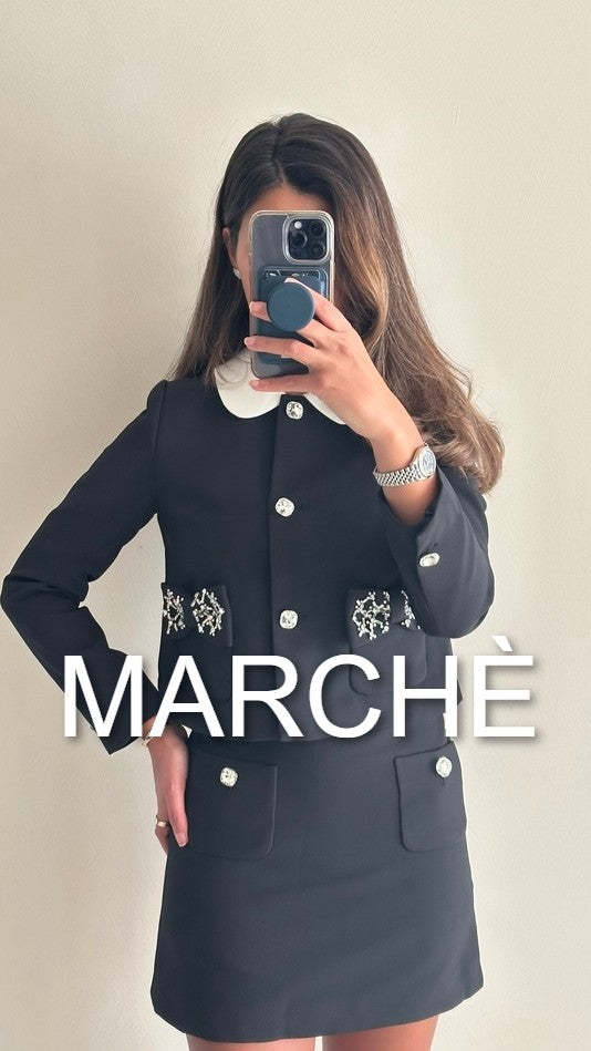 BUTTERFLY KNOT POCKET JACKET +SKIRT