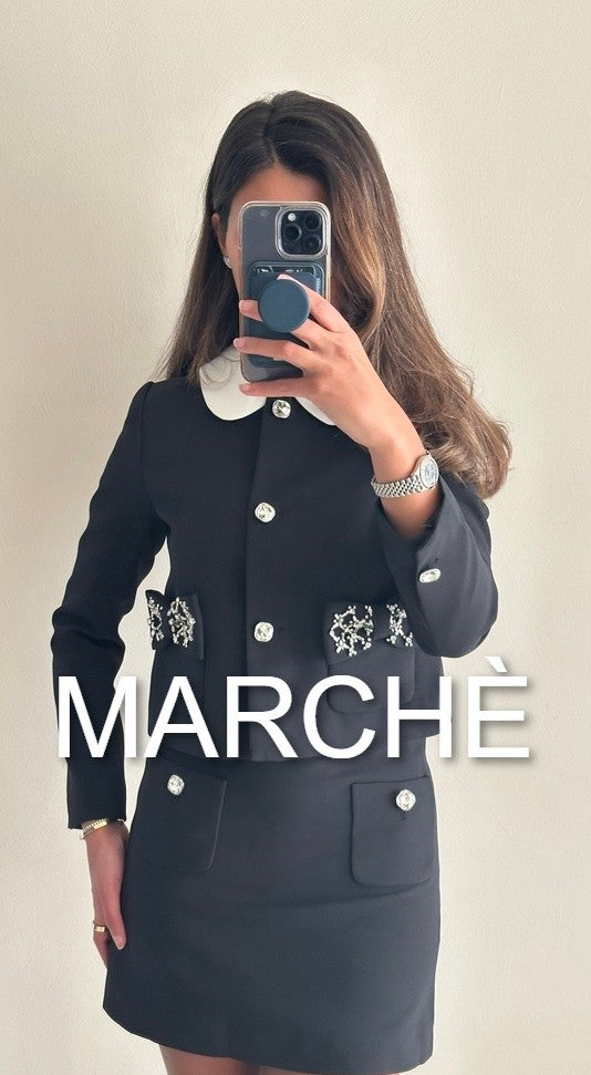 BUTTERFLY KNOT POCKET JACKET +SKIRT