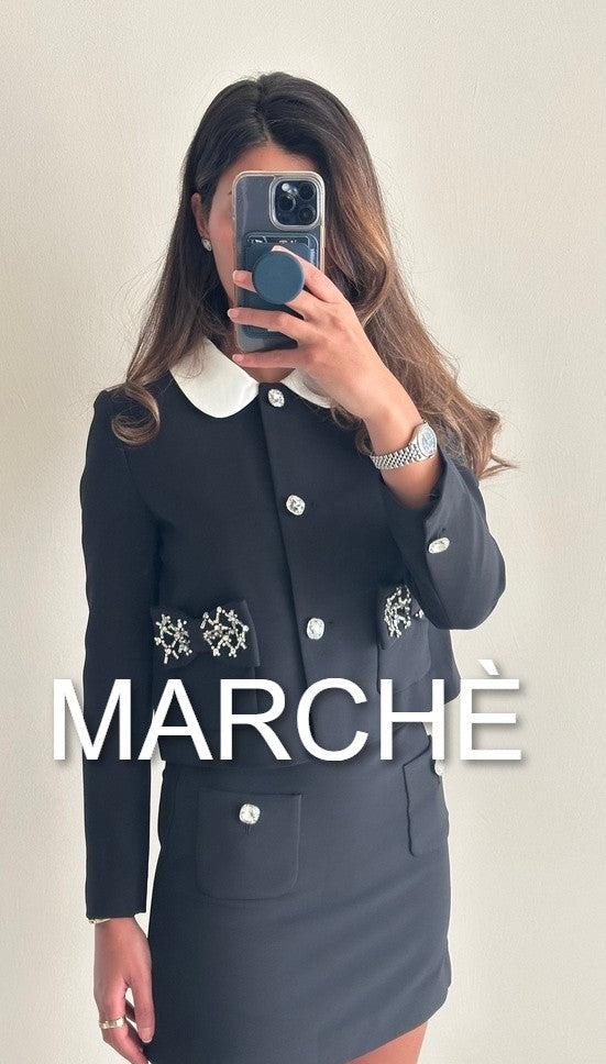 BUTTERFLY KNOT POCKET JACKET +SKIRT