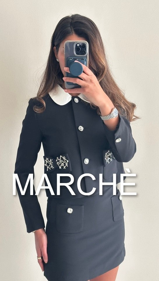 BUTTERFLY KNOT POCKET JACKET +SKIRT