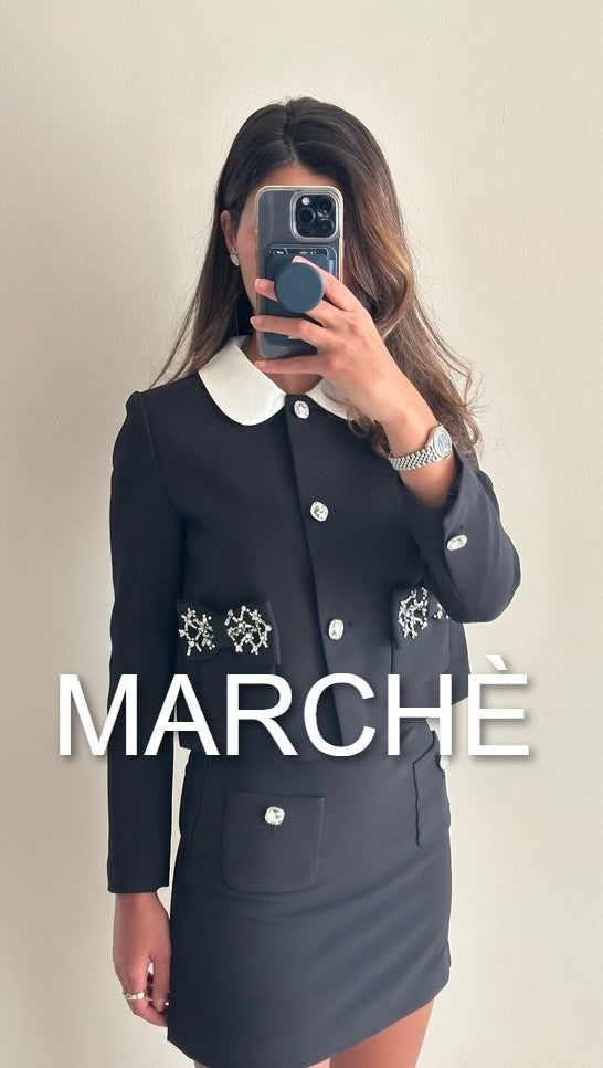 BUTTERFLY KNOT POCKET JACKET +SKIRT
