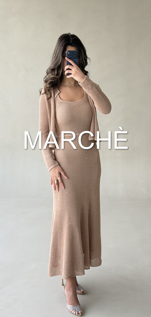 NEW FRENCH KNIT CARDIGAN+SLIP DRESS