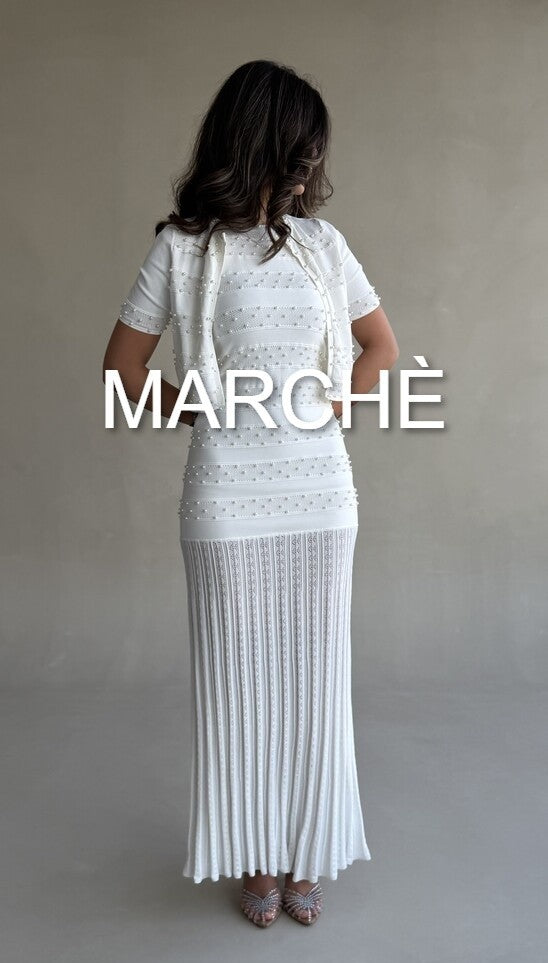HEAVY BEADED ROUND NECK CARDIGAN+ TANK DRESS