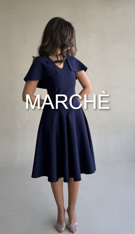 CAPE COLLAR  A-LINE DRESS