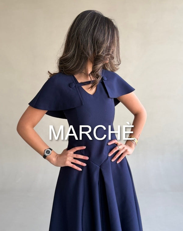 CAPE COLLAR  A-LINE DRESS