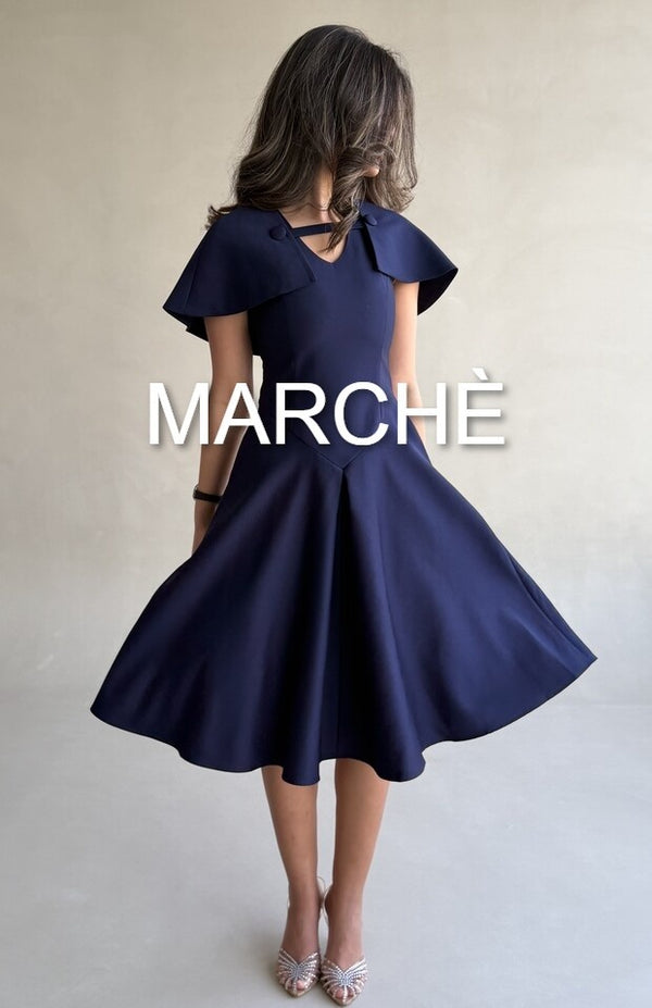 CAPE COLLAR  A-LINE DRESS