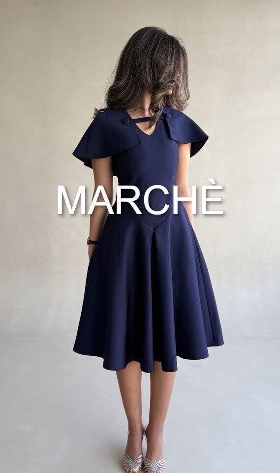 CAPE COLLAR  A-LINE DRESS