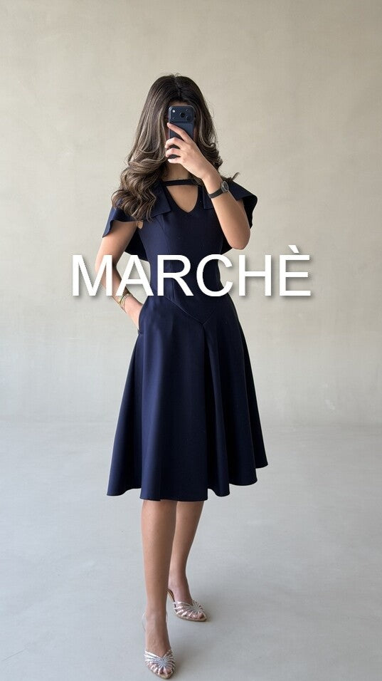 CAPE COLLAR  A-LINE DRESS