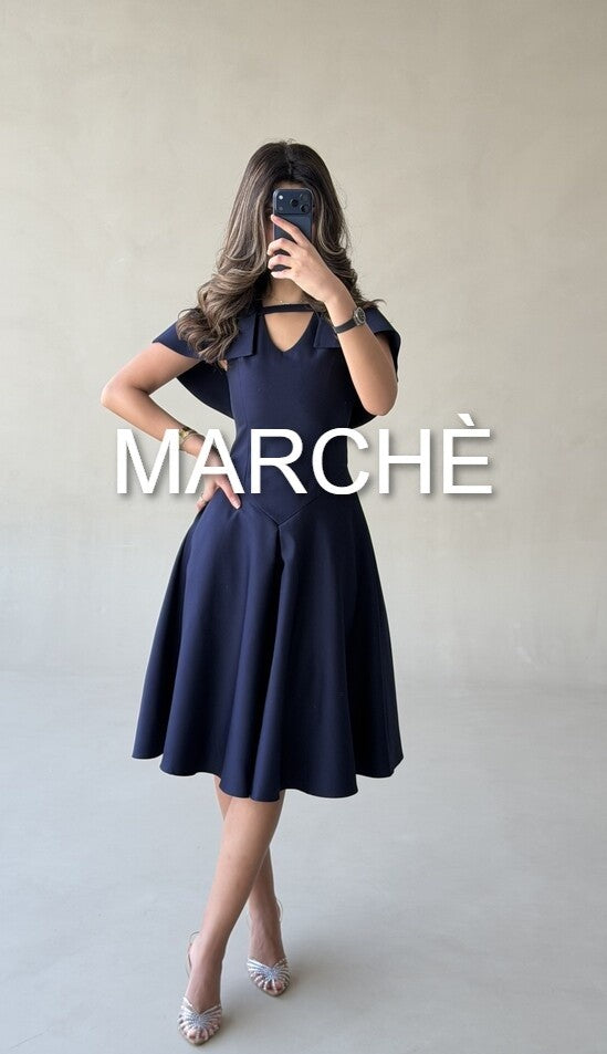 CAPE COLLAR  A-LINE DRESS