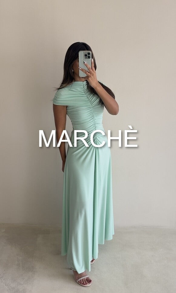 PLEATED COLLAR EVENING DRESS