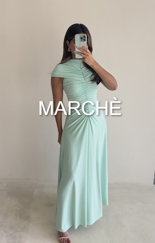 PLEATED COLLAR EVENING DRESS