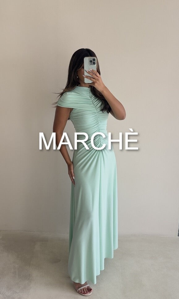 PLEATED COLLAR EVENING DRESS