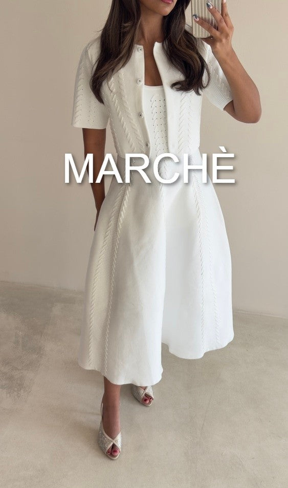 LONG KNITTED DRESS WITH CARDIGAN