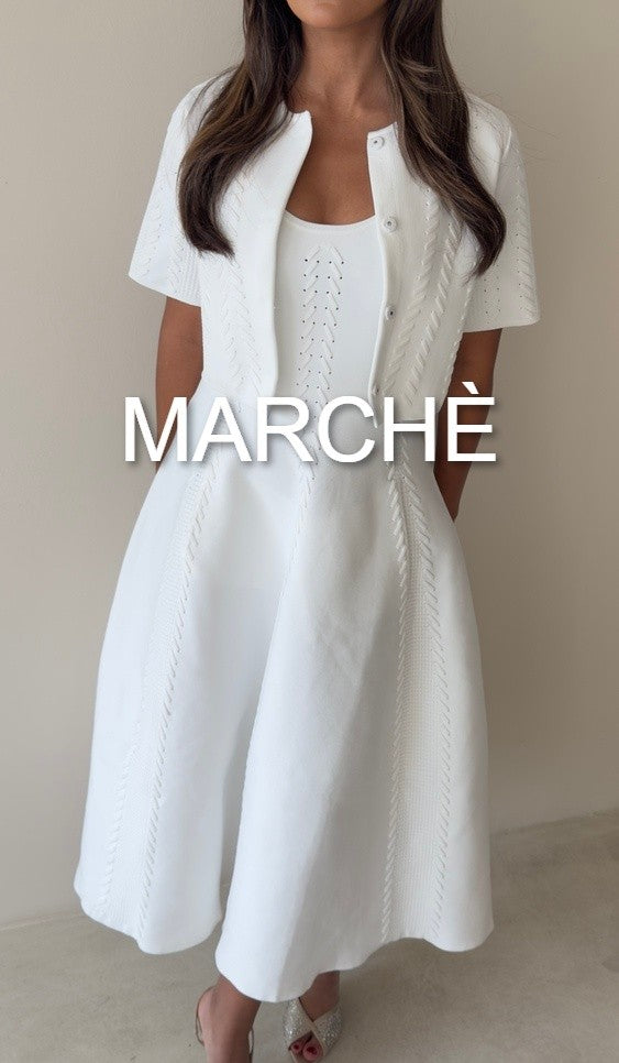 LONG KNITTED DRESS WITH CARDIGAN