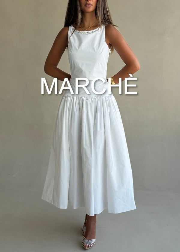 BACKLESS  ROUND NECK TOP +SKIRT
