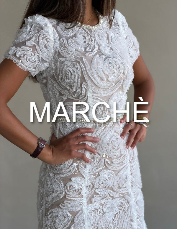 RETRO O NECK BEADED DRESS