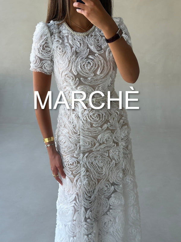RETRO O NECK BEADED DRESS