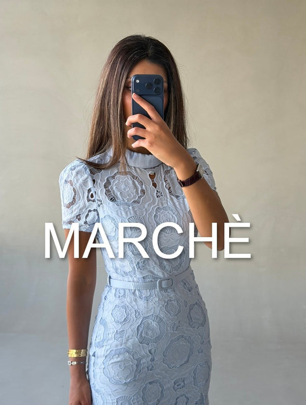 LACE EBROIDERED MIDI DRESS