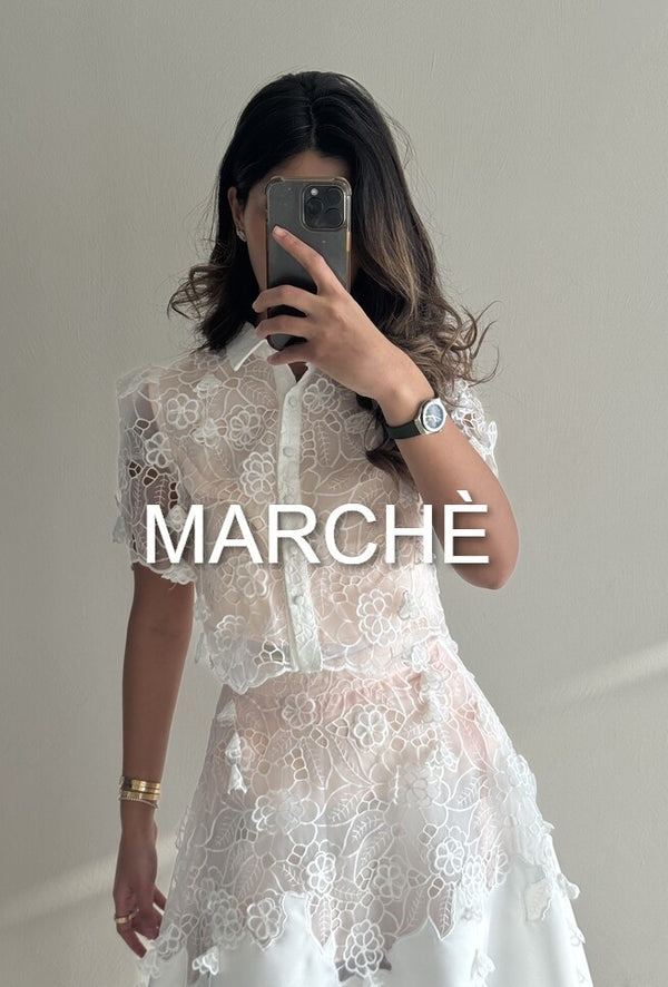 2 PCS SET LACE TOP + SKIRT
