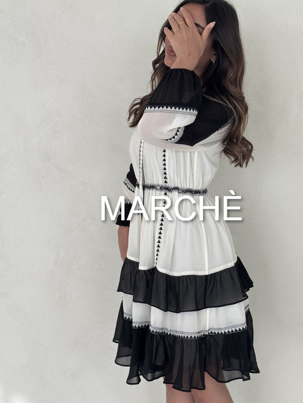 PLEAT TASSEL MINI DRESS