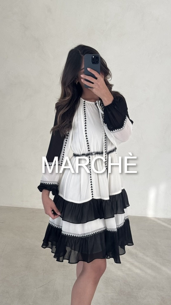 PLEAT TASSEL MINI DRESS