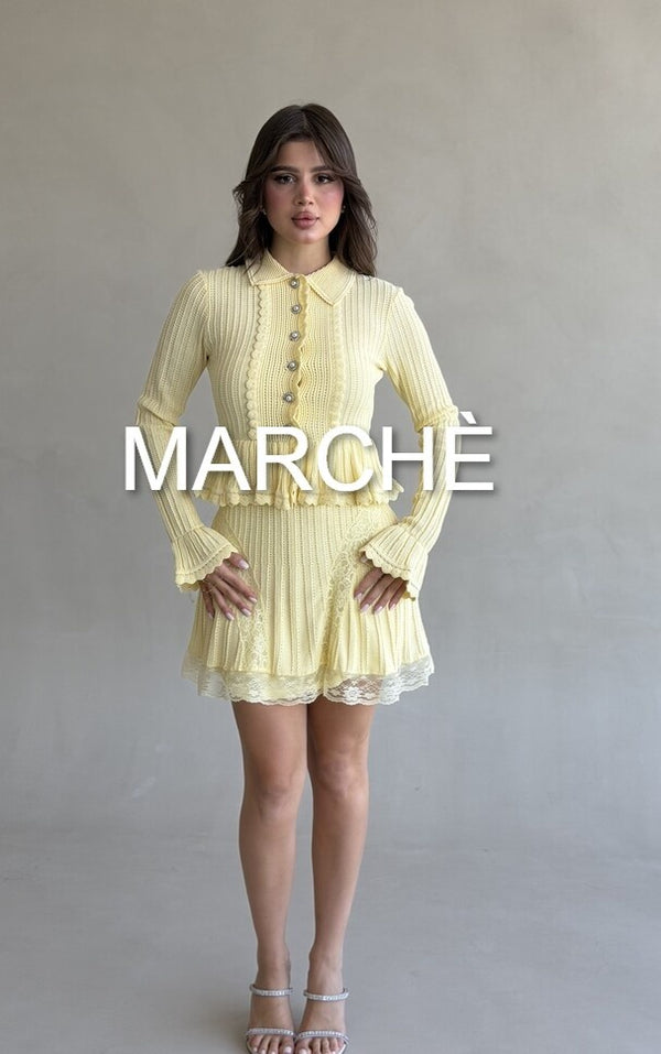 RUFFLED STITCHED KNIT DRESS