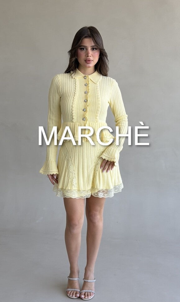 RUFFLED STITCHED KNIT DRESS