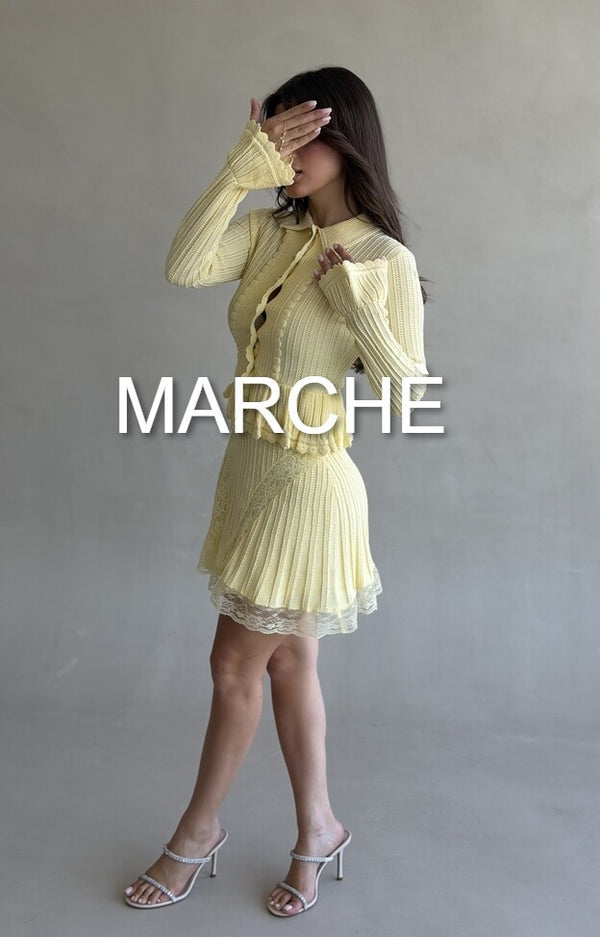 RUFFLED STITCHED KNIT DRESS