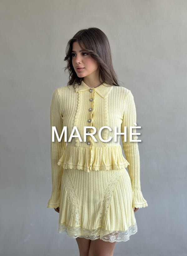 RUFFLED STITCHED KNIT DRESS