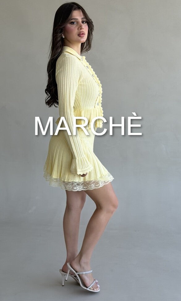 RUFFLED STITCHED KNIT DRESS