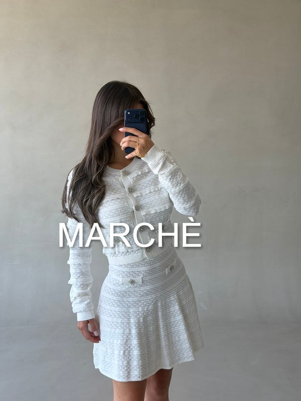 RUFFLES SWEATER + MINI SKIRT