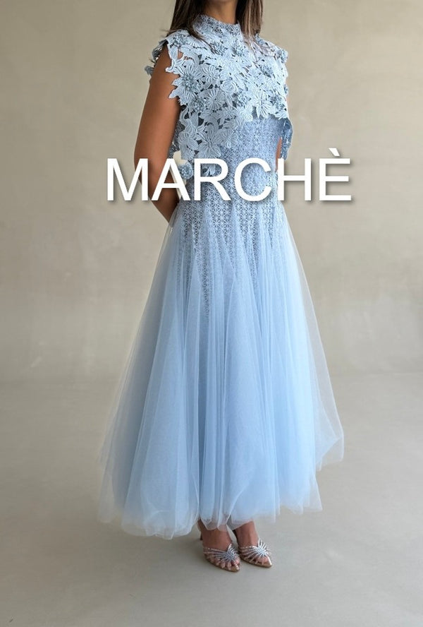 FLOWER WOVEN MESH DRESS