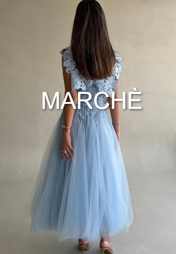 FLOWER WOVEN MESH DRESS