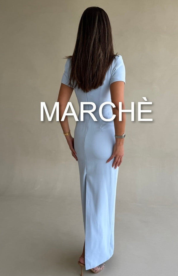 SCOOP COLLAR EVENING DRESS