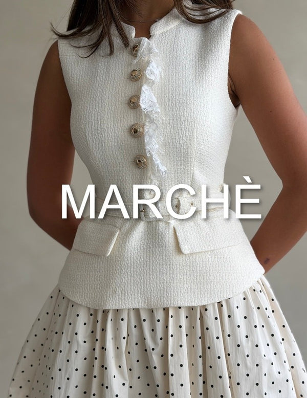 POLKA DOT TWEED BELTED DRESS
