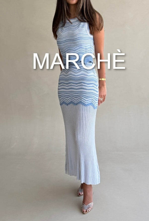 JACQUARD KNIT VEST + SKIRT