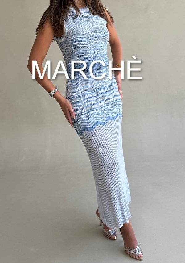JACQUARD KNIT VEST + SKIRT