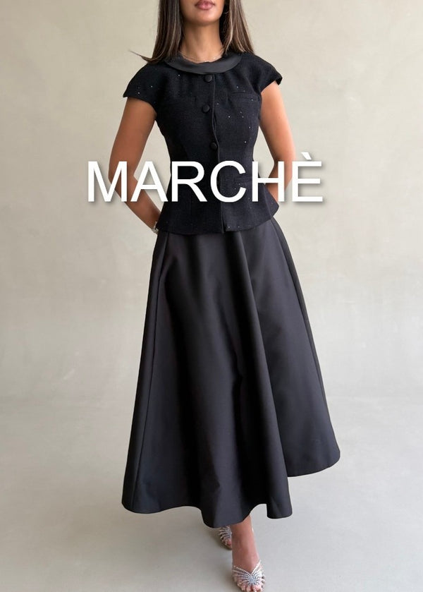 SET MANDARIN STYLE TOP  + SILK SKIRT