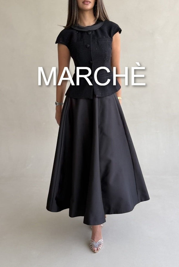 SET MANDARIN STYLE TOP  + SILK SKIRT
