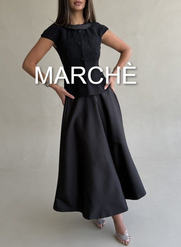SET MANDARIN STYLE TOP  + SILK SKIRT