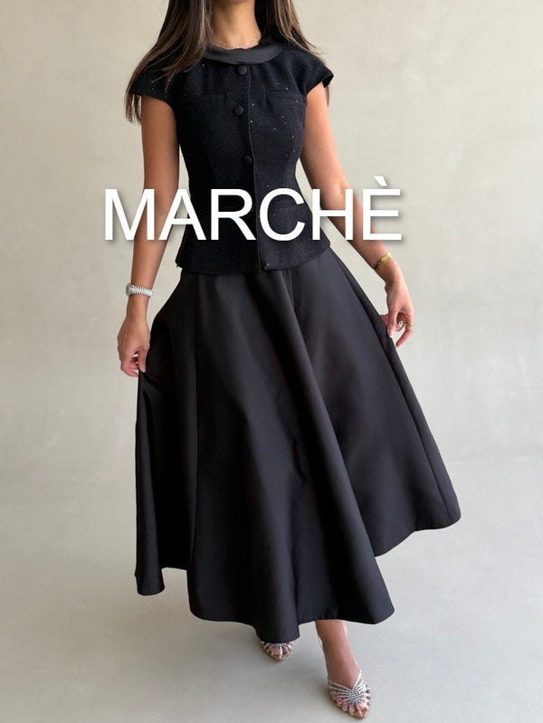 SET MANDARIN STYLE TOP  + SILK SKIRT