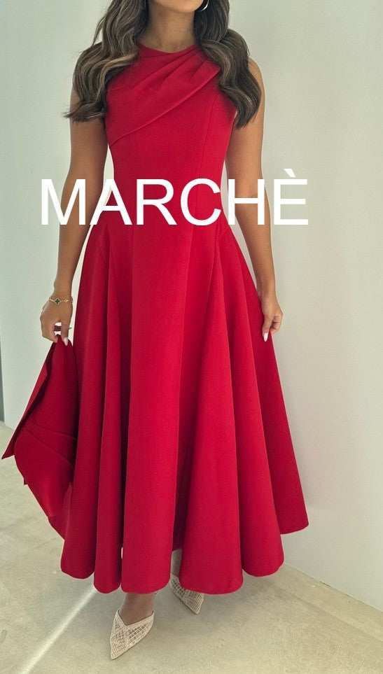 CAPE SLEEVELESS ELEGANT DRESS