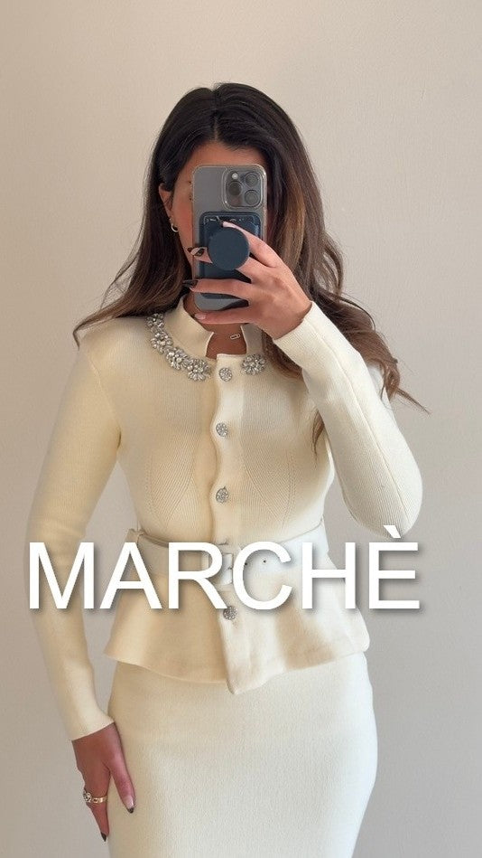 NECK-LINE DIAMOND BELTED