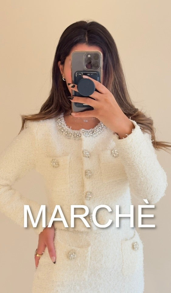 FALL RHINESTONE DECOR CARDIGAN + SKIRT