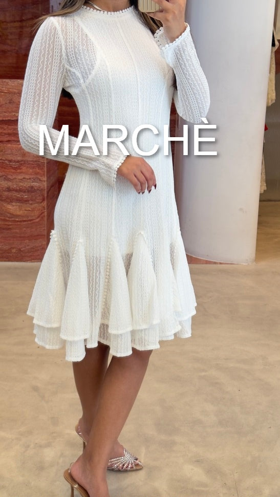 MESH SPLICING RUFFLE EDGE WAIST