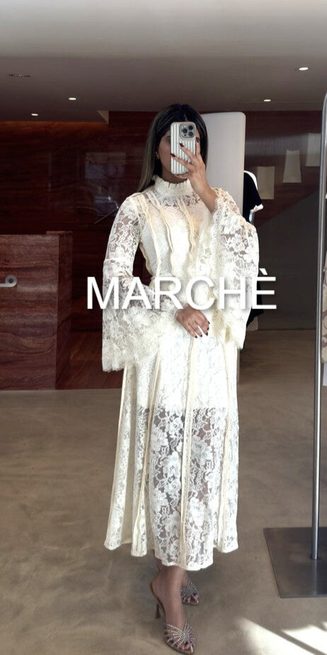 BELL SLEEVES LACE DRESS